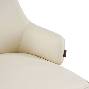 Indoor Dining Chair Set of 2 with Ergonomic Armrests - Beige/Brown