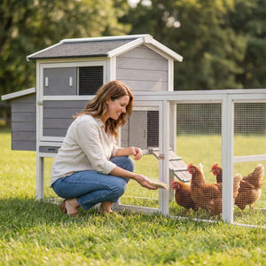 Chicken Coop With Run and Nesting Box - Multiple Sizes & Colors
