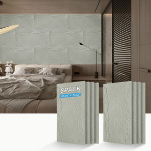 3D Faux Stone Wall Panels - 8 PCS PU Wainscoting Panel