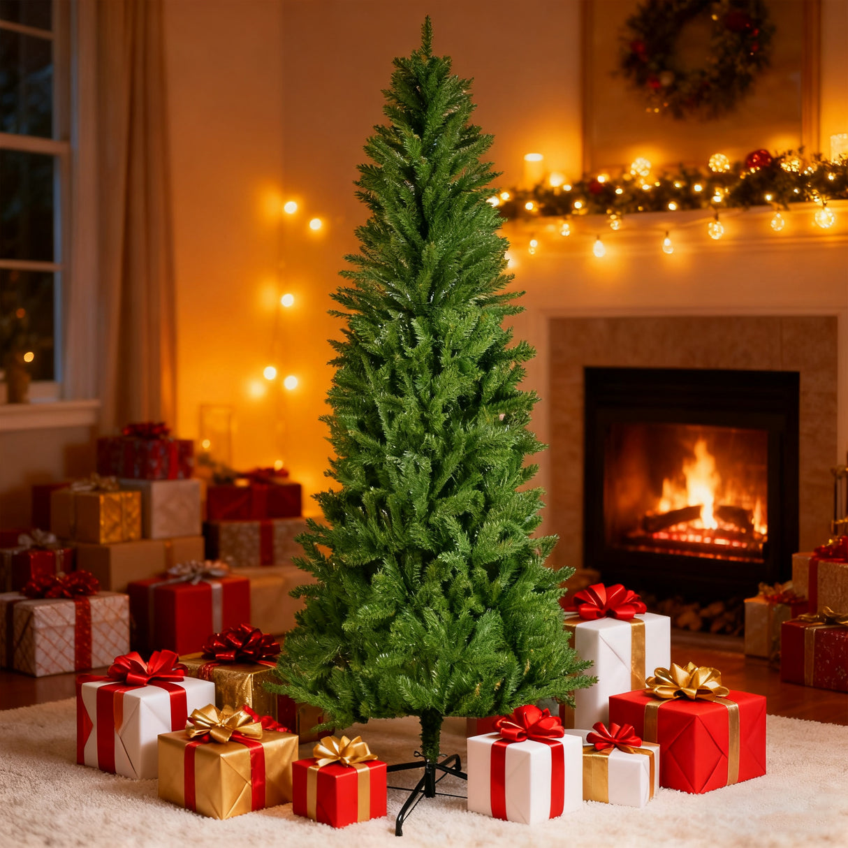 5FT Classic Pencil Christmas Tree is an 60-inch classic pencil-shaped Christmas tree