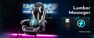 Ergonomic Gaming Chair with Footrest and Lumbar Support