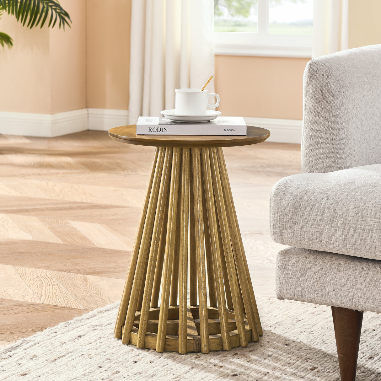 Elegant Modern Coffee Table with Birch Veneer Finish