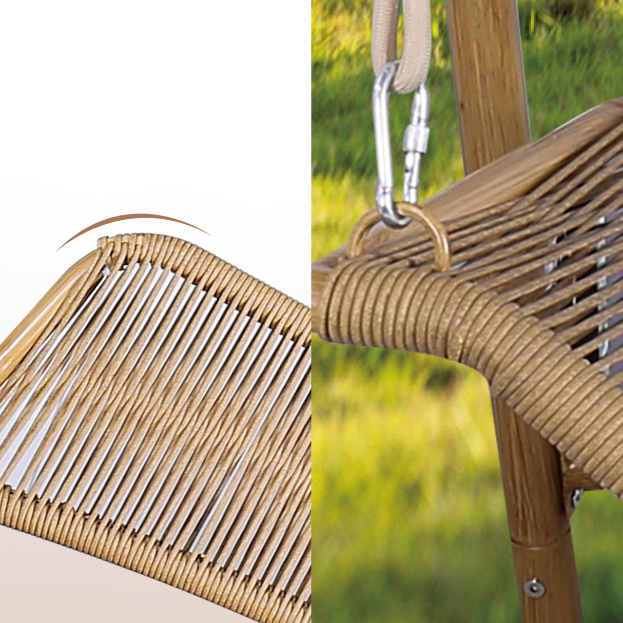Freestanding Double Egg Swing Chair with Stand