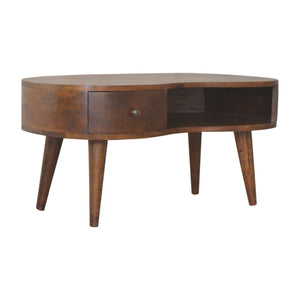Wave Coffee Table With 1 Drawer