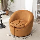 Winnie Modern Teddy Fabric Swivel Barrel Chair
