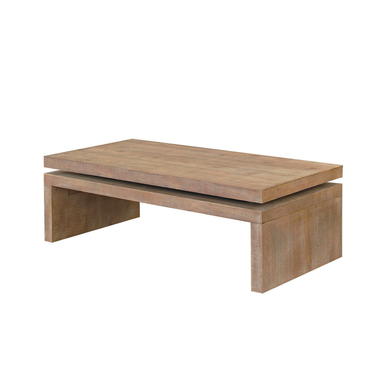 Modern Rustic Wood Coffee Table – Rectangular Living Room Center Table with Floating Top Design 47.6' L * 23.6' W * 16.3' H