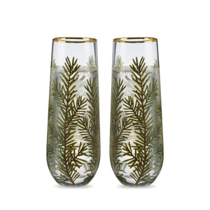 Woodland Stemless Champagne Flute Set by Twine®
