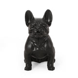 Dog Garden Sculpture, Outdoor French Bulldog Garden Statue, Matte Black
