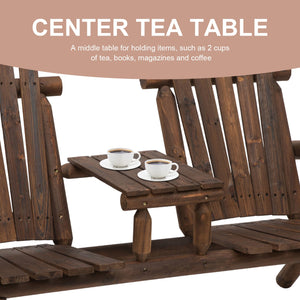 Outsunny 2-Seat Wooden Adirondack Chair