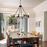 32" Rustic Farmhouse 10-Light Candle Chandelier