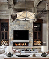 Cahoon 26"W 4-Light Anvil Iron Pendant/Semi-Flush Mount Light by Kichler