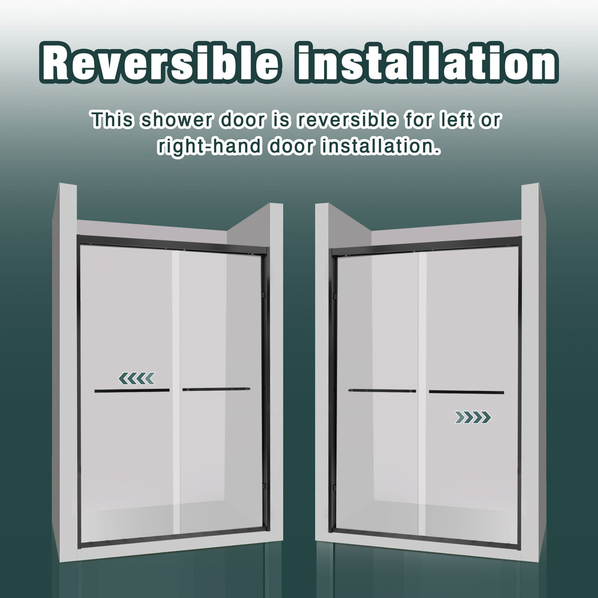 56-60"x74" Aluminum Frame Double Sliding Shower Door