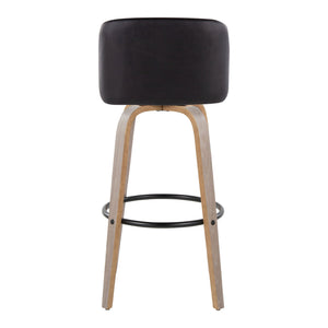 Toriano - Fixed Height Contemporary Barstool With Swivel With Round Footrest (Set of 2)