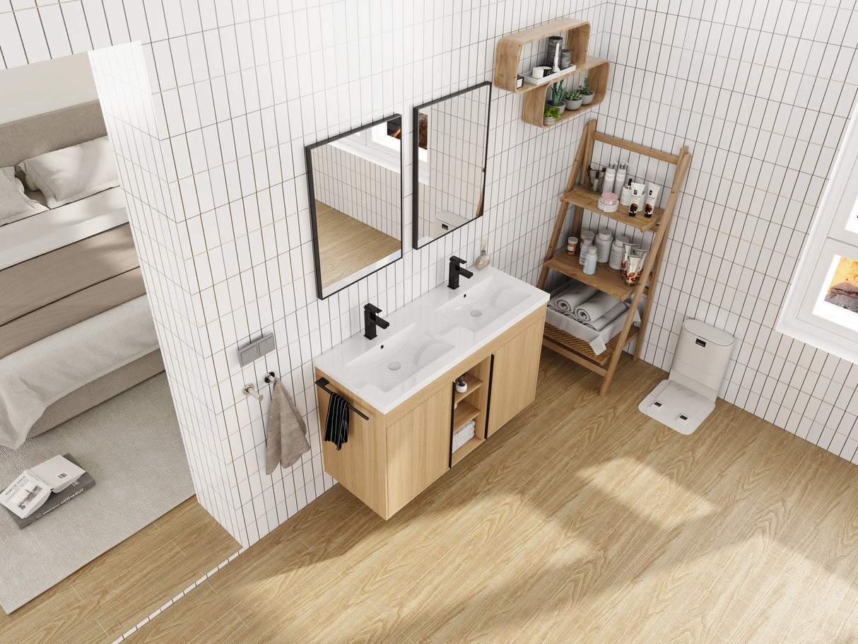 48" Freestanding Bathroom Vanity With Resin Double Sink