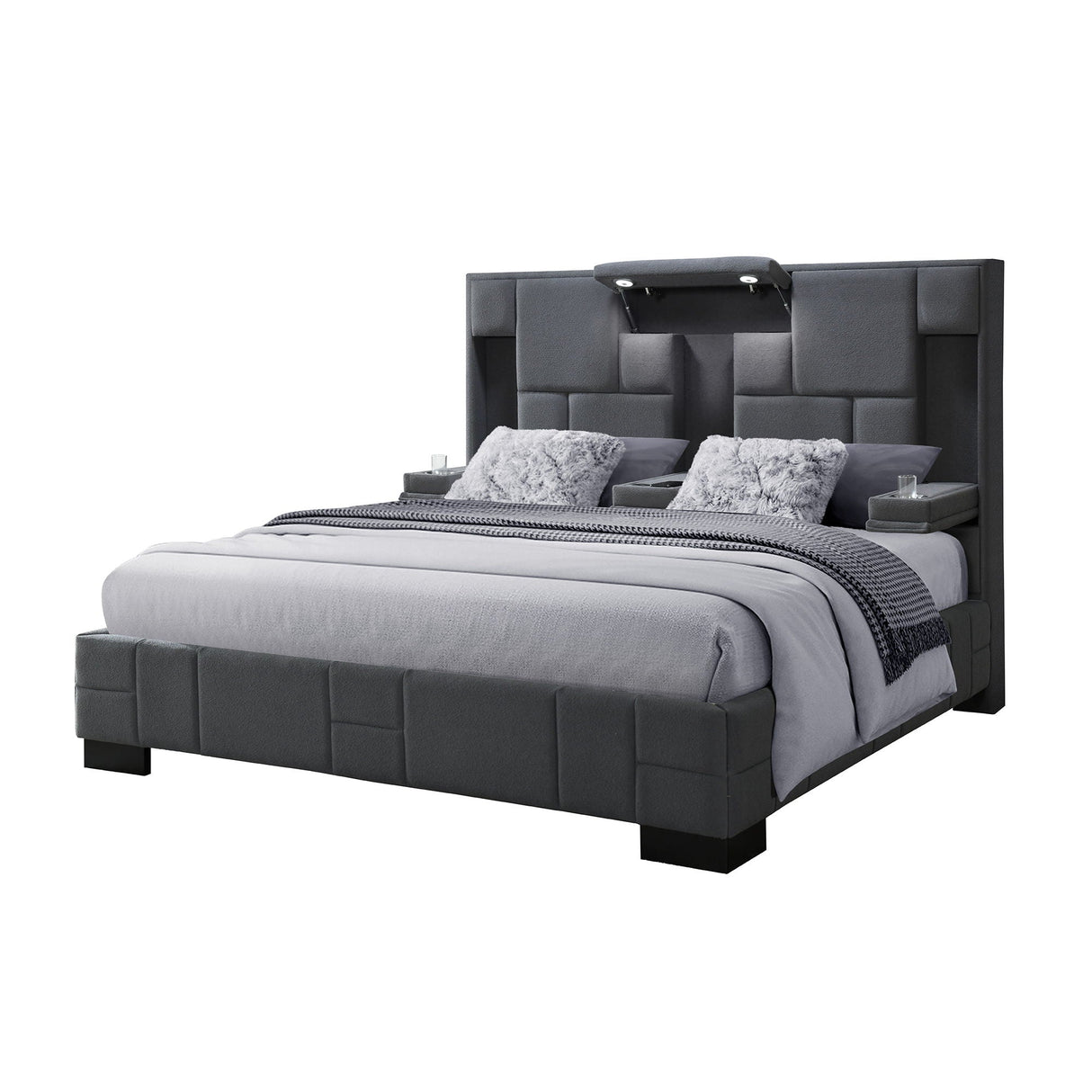 Yaris - Contemporary Bed With Wireless Charging And LED Lights