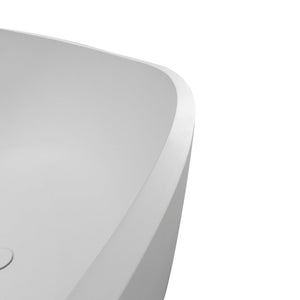 63" Premium Solid Surface Deep Soaking Bathtub