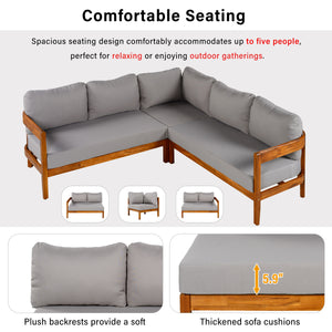 U_Style Acacia Solid Wood Patio Furniture Set