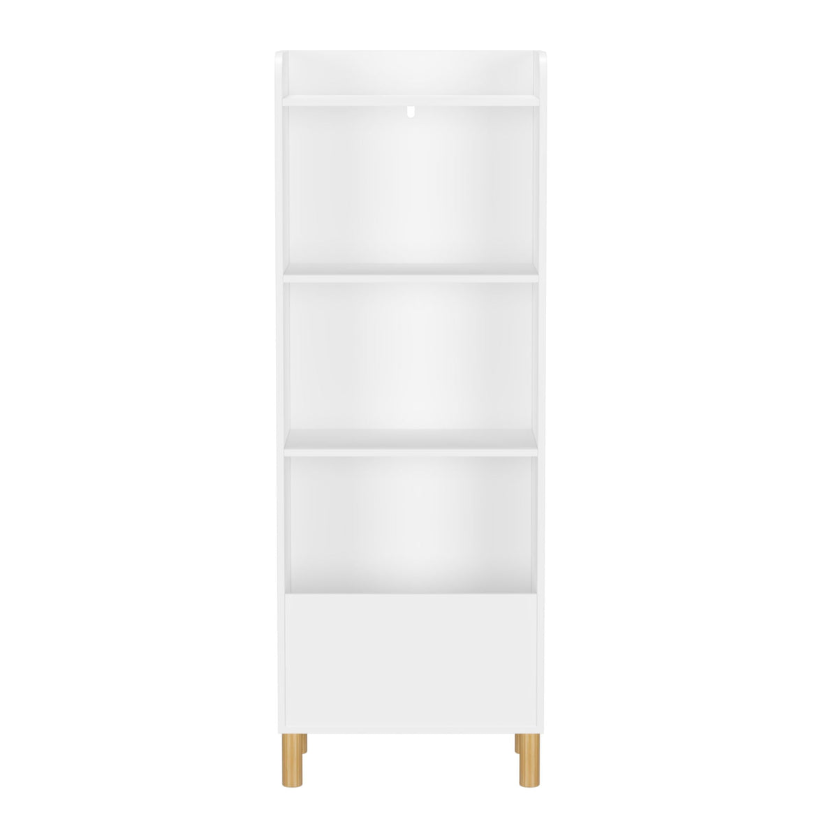 4 Tier Bookcase, Book Display With Safety Restraint, Storage Cabinet For Playroom - White