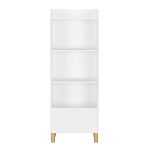 4 Tier Bookcase, Book Display With Safety Restraint, Storage Cabinet For Playroom - White