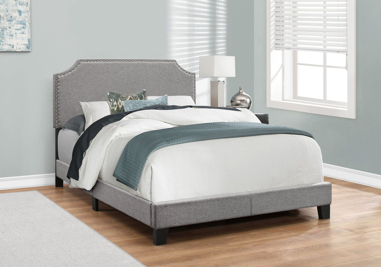 8th Street Transitional Full Upholstered Bed - Gray