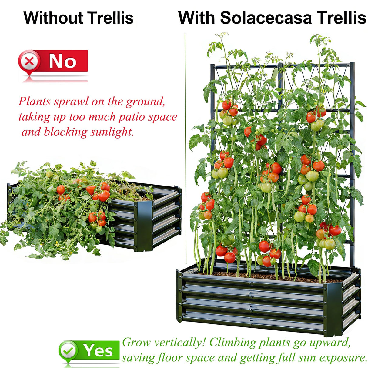 Galvanized Raised Garden Bed with Arch Trellis