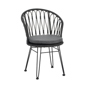 7 PCS Outdoor Dining Set with Acacia Wood Table and Rattan Chairs