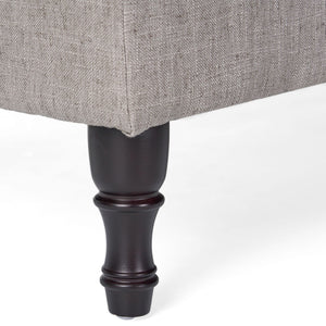 Dean - Fabric Storage Wide Tufted Rectangle Ottoman - Gray