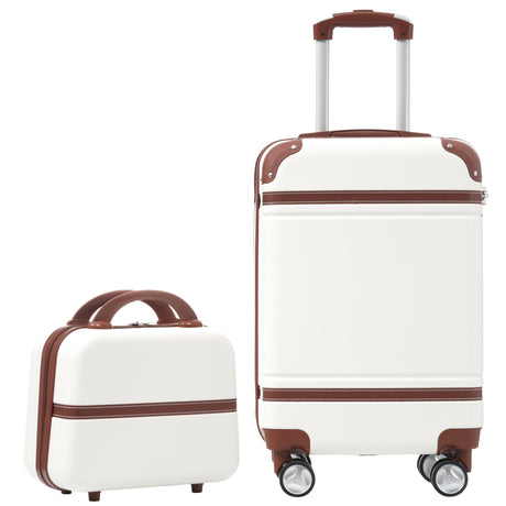 20 in hard side 2 piece lightweight suitcase set with spinner wheels