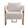 Modern Decorative Chair Teddy Fleece Upholstered And Metal Foot