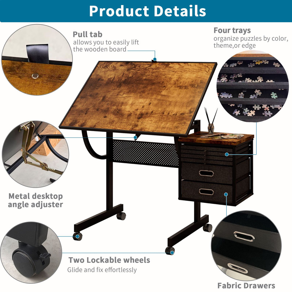 1500 Pieces Jigsaw Puzzle Metal Table Board for Adults