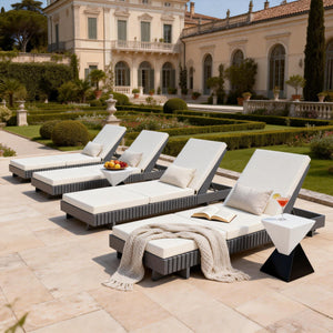 Dark Acacia Wood Chaise Lounge