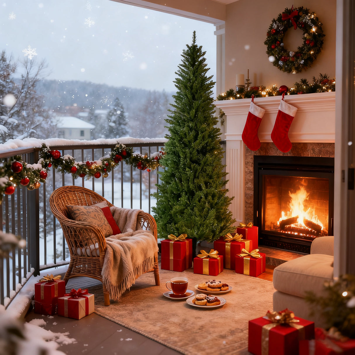 6FT Classic Pencil Christmas Tree is an 72-inch classic pencil-shaped Christmas tree