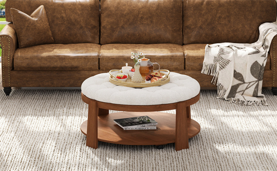Modern Large Round Ottoman Coffee Table