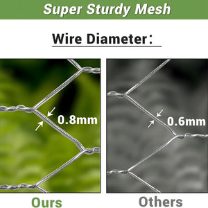 Galvanized Metal Hexagonal Mesh Fence with Flexible Height - Pearl Silver