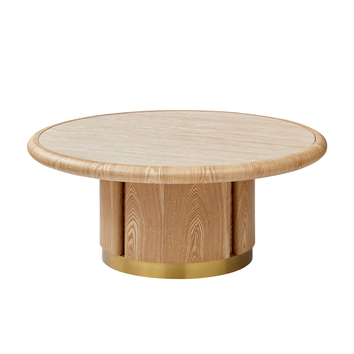 Round Coffee Table with Sturdy MDF Pedestal