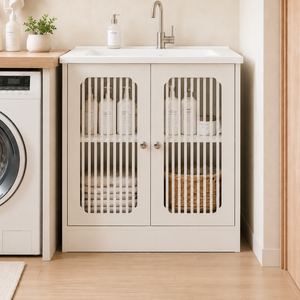 Louvered Double-Door Floor-Standing Bathroom Vanity