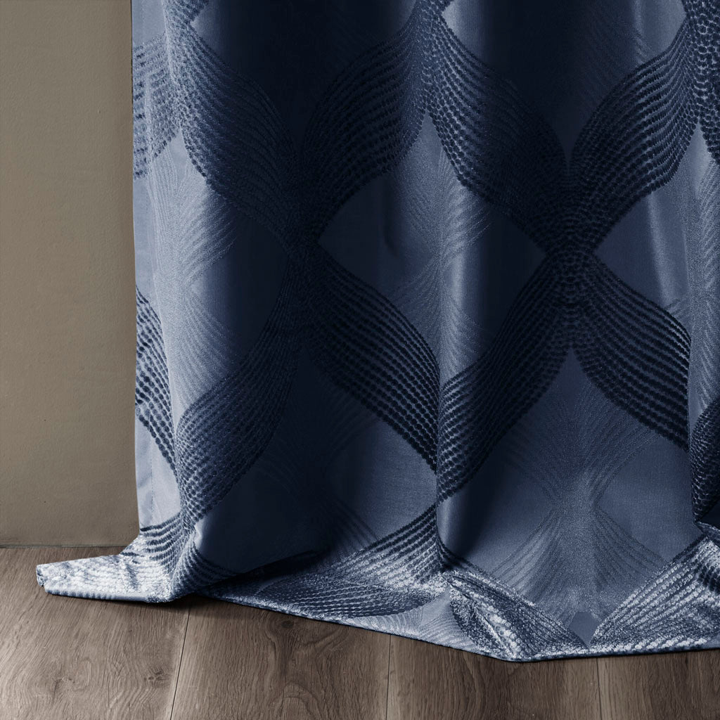 Ogee knitted jacquard total blackout curtain panel (only 1 pc panel)