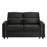 Pull Out Sofa Bed With Adjustable 3 Position Backrest, USB Charging Ports, Side Pockets