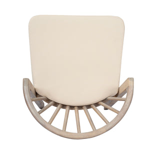 Outdoor Dining Chairs Set of 2 with Acacia Wood and Cream Washable Cushions