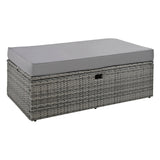 Bethany Two-Person Outdoor Rattan Daybed with Adjustable Canopy and Hidden Storage