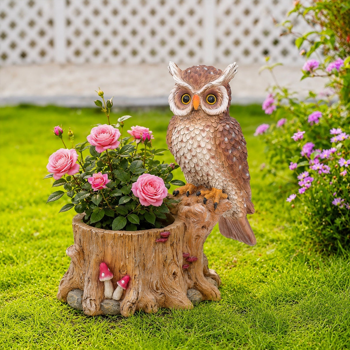 Decorative Owl Garden Planter Pot on Branch