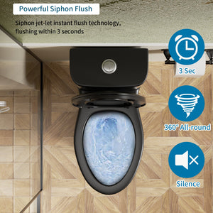 1.1/1.6 GPF Tornado Flush One-Piece Toilet with Comfort Chair Seat ADA Height 17"