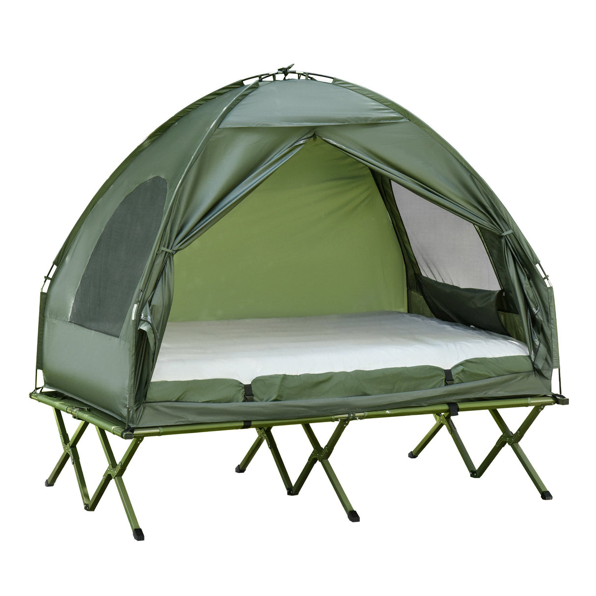 Outsunny 2-person camping cot tent with air mattress