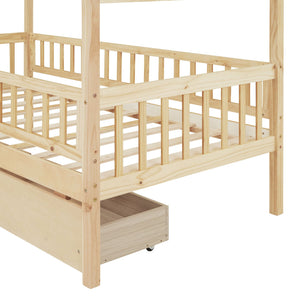 House Bed With 2 Drawers