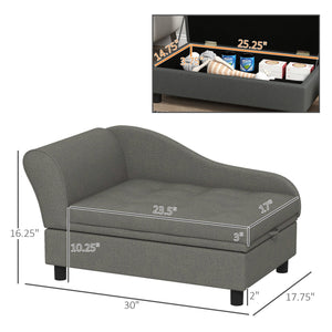 PawHut Gray Pet Sofa Dog Couch for Small to Medium Dogs