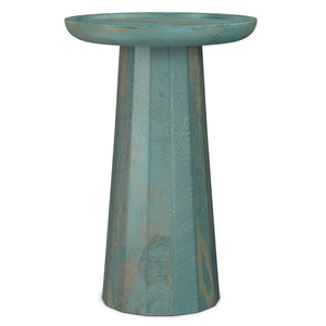 Handcrafted Wooden Accent Table with Sculptural Design - Choice of Color
