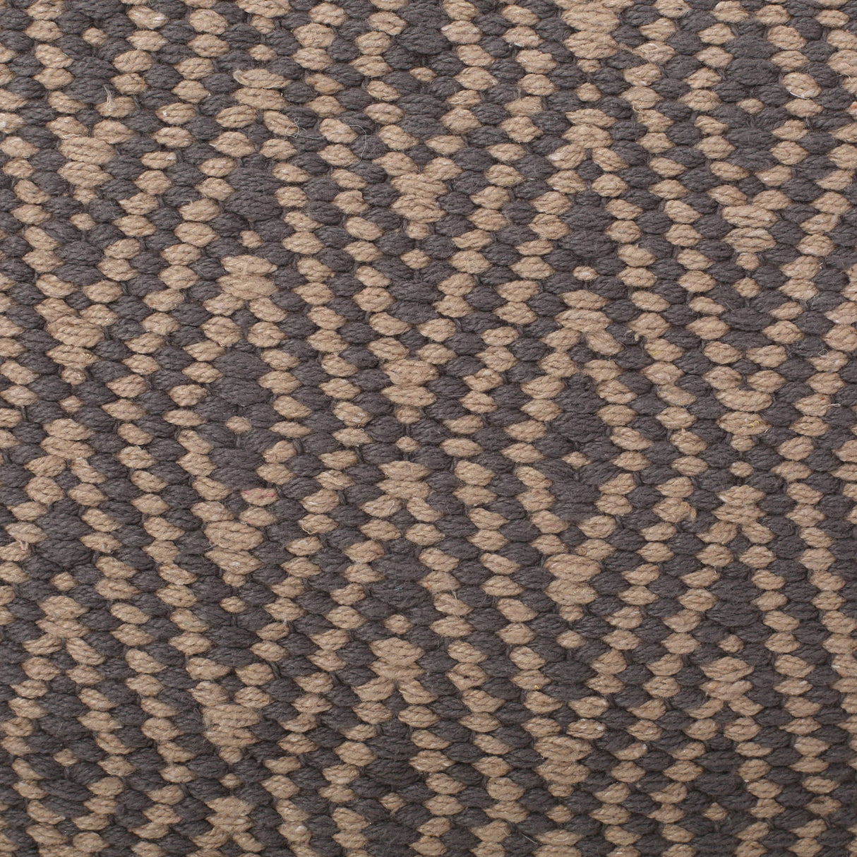 Amuleto - Hand Loomed Cotton Pouf - Dark Gray / Brown