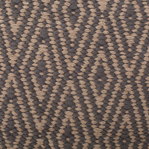 Amuleto - Hand Loomed Cotton Pouf - Dark Gray / Brown
