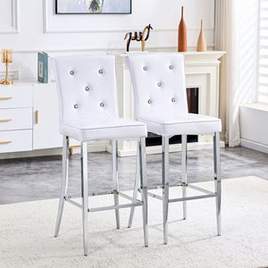 Bar Chairs with Crystal Clasp Design (Set of 2)