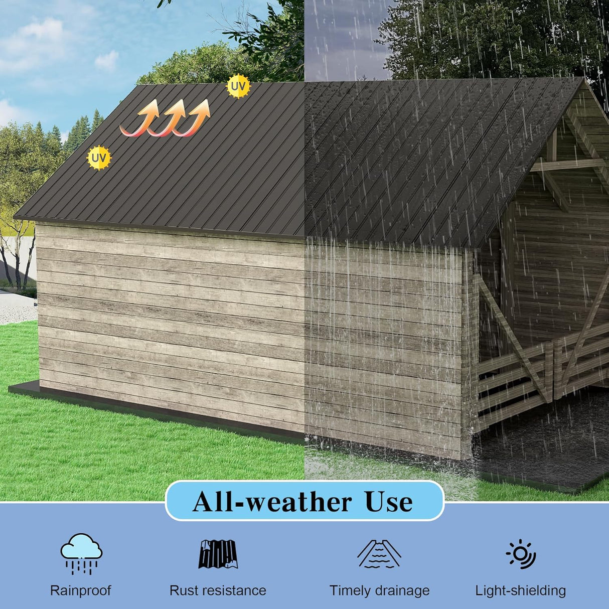 20 PCS Metal Roofing Panels in Grey